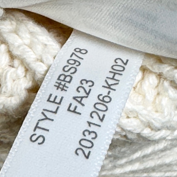 J. Crew Cotton Cable Knit Puff Sleeve Crewneck Sweater Sz L - Picture 6 of 6